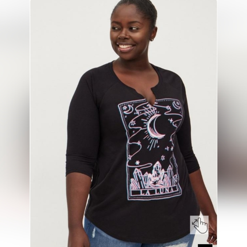 Classic Fit Raglan Tee - Tarot Black